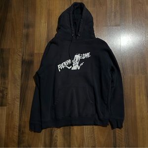 Fucking Awesome Cigarette man hoodie size Large in Navy
